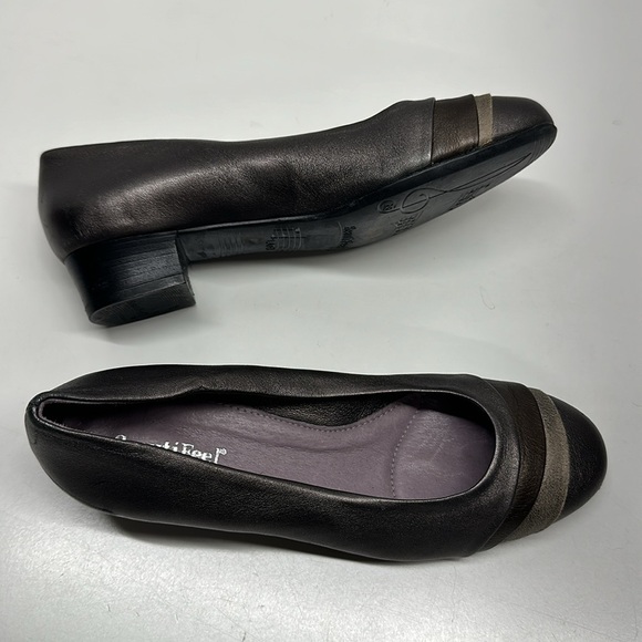 Beautifeel Low Pump Heels Heeled Shoes Round Toe Orthopedic Metallic Silver 38 7 - Picture 1 of 13